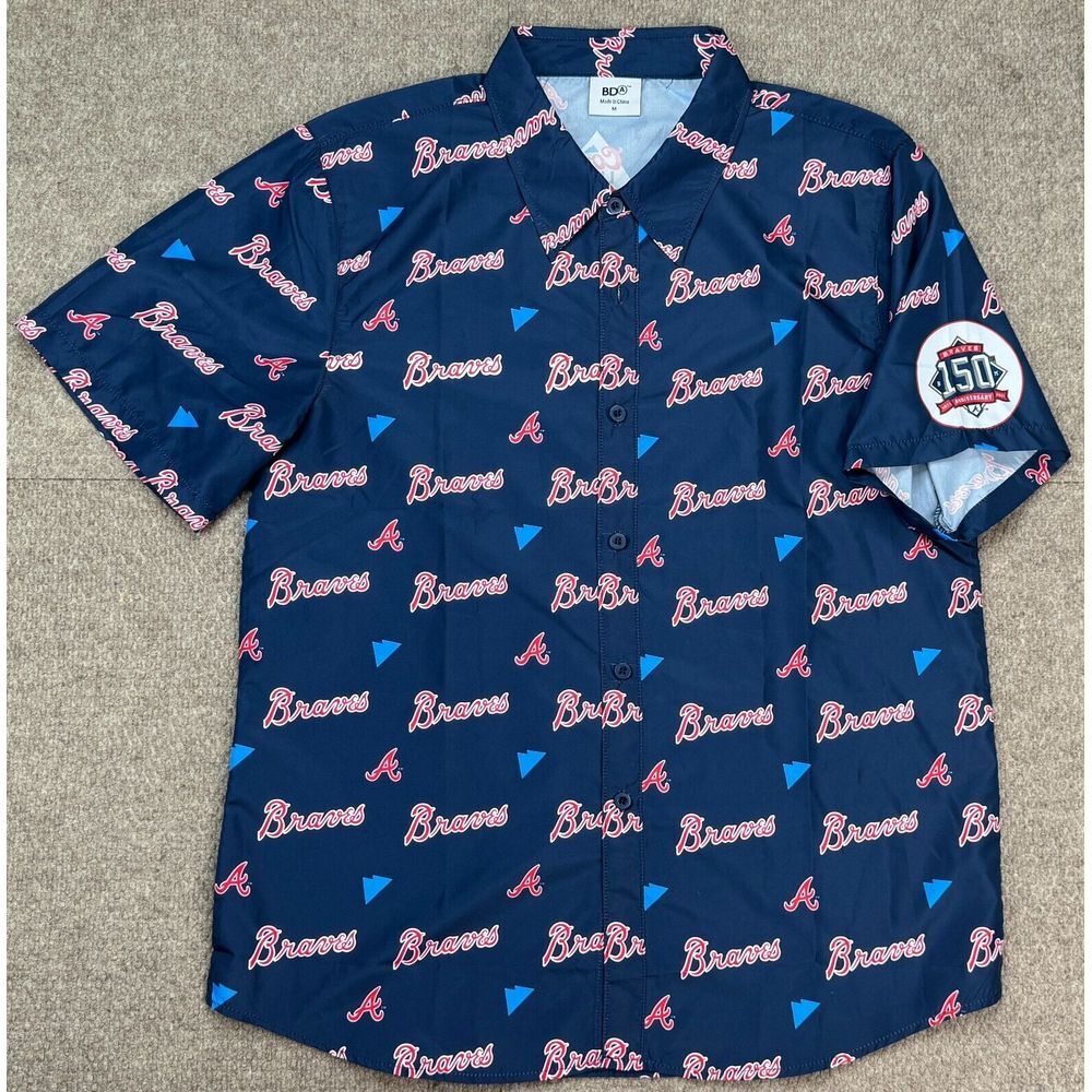BDA Atlanta Braves Coors Light 150th Anniversary‎ Short Sleeve Shirt Size Medium